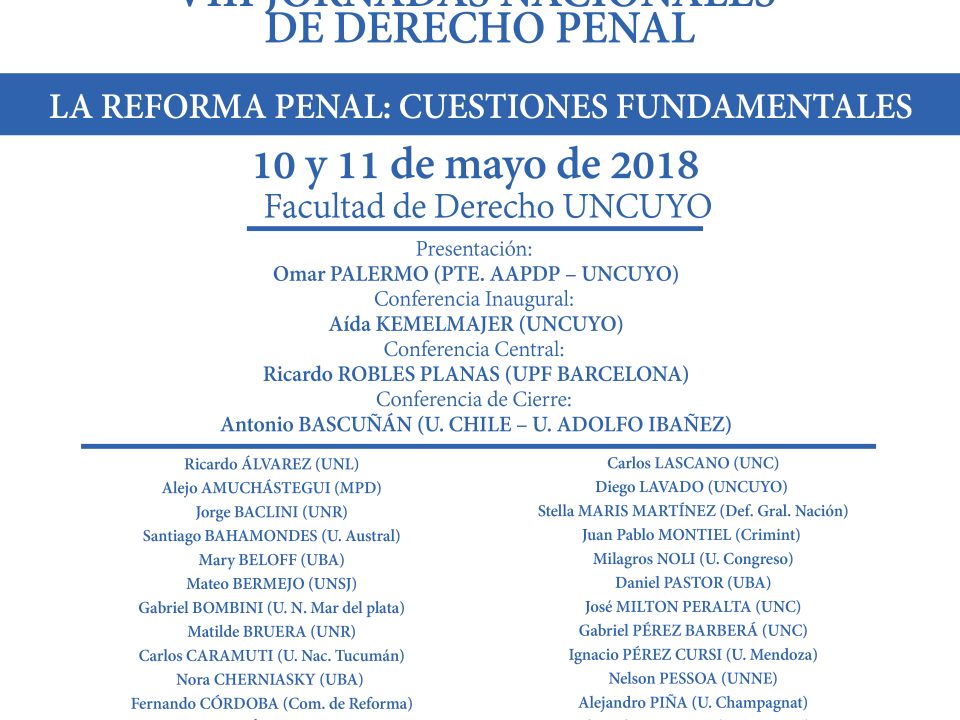 XVIII Encuentro Argentino de Profesores de Derecho Penal