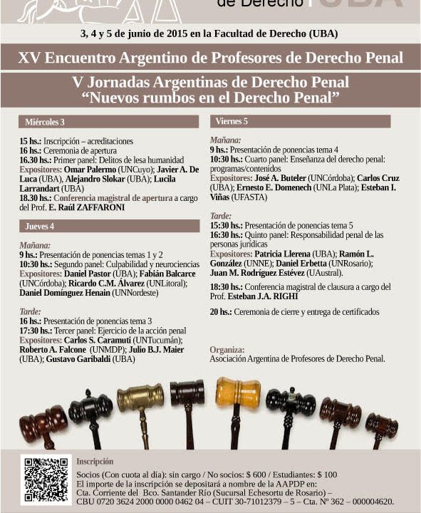 XV Encuentro Argentino de Profesores de Derecho Penal